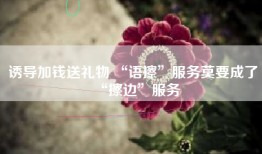 诱导加钱送礼物 “语擦”服务莫要成了“擦边”服务