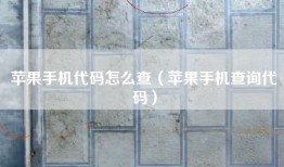 苹果手机代码怎么查（苹果手机查询代码）