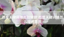 百度关键词排名如何做-百度关键词是怎么排名靠前