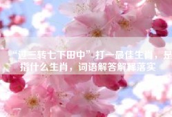 “过三转七下田中”打一最佳生肖，是指什么生肖，词语解答解释落实