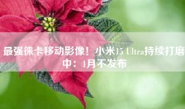 最强徕卡移动影像！小米15 Ultra持续打磨中：1月不发布