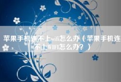 苹果手机连不上wifi怎么办（苹果手机连不上WIFI怎么办？）