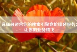 选择最适合你的搜索引擎竞价排名服务：让你的业务腾飞