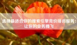 选择最适合你的搜索引擎竞价排名服务：让你的业务腾飞