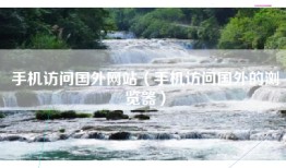 手机访问国外网站（手机访问国外的浏览器）
