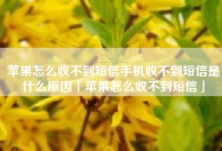 苹果怎么收不到短信手机收不到短信是什么原因「苹果怎么收不到短信」