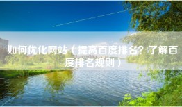 如何优化网站（提高百度排名？了解百度排名规则）