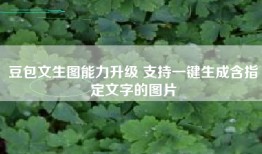 豆包文生图能力升级 支持一键生成含指定文字的图片