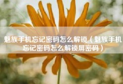 魅族手机忘记密码怎么解锁（魅族手机忘记密码怎么解锁屏密码）