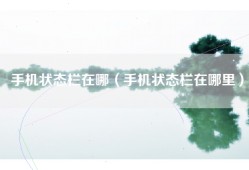 手机状态栏在哪（手机状态栏在哪里）