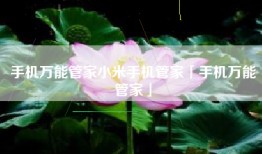手机万能管家小米手机管家「手机万能管家」