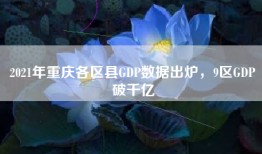 2021年重庆各区县GDP数据出炉，9区GDP破千亿