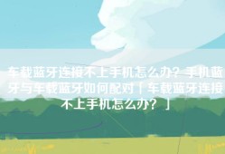 车载蓝牙连接不上手机怎么办？手机蓝牙与车载蓝牙如何配对「车载蓝牙连接不上手机怎么办？」
