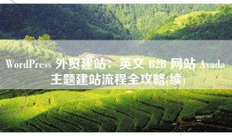 WordPress 外贸建站：英文 B2B 网站 Avada 主题建站流程全攻略(续)