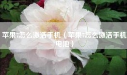 苹果7怎么激活手机（苹果7怎么激活手机电池）