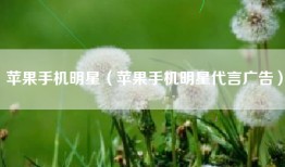 苹果手机明星（苹果手机明星代言广告）