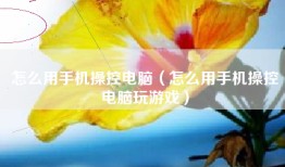 怎么用手机操控电脑（怎么用手机操控电脑玩游戏）