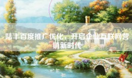 陆丰百度推广优化，开启企业互联网营销新时代
