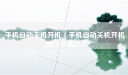 手机自动关机开机（手机自动关机开机是什么情况）
