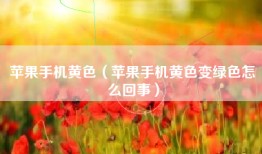 苹果手机黄色（苹果手机黄色变绿色怎么回事）