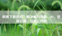 群晖下载进阶，解决磁力链接、BT、迅雷云盘、百度云问题