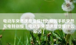 电动车突然速度变慢什么原因手机突然充电特别慢「电动车突然速度变慢什么原因」
