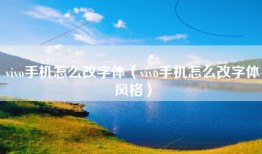 vivo手机怎么改字体（vivo手机怎么改字体风格）
