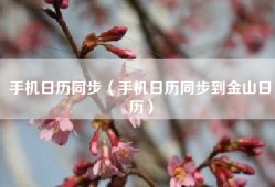 手机日历同步（手机日历同步到金山日历）