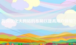 如何优化大网站的布局以提高用户体验？