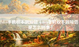 vivo手机收不到短信（vivo手机收不到短信是怎么回事）