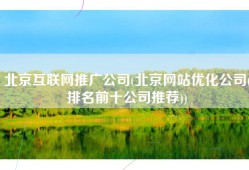 北京互联网推广公司(北京网站优化公司(排名前十公司推荐))