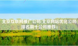 北京互联网推广公司(北京网站优化公司(排名前十公司推荐))