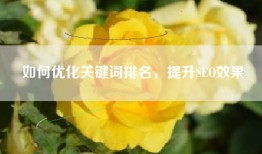 如何优化关键词排名，提升SEO效果
