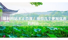 原创网站不止百度，推荐几个更加优秀的网站~
