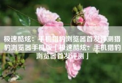 极速酷炫：手机猎豹浏览器首发评测猎豹浏览器手机版「极速酷炫：手机猎豹浏览器首发评测」