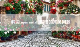 解决 npm install 报错的常见问题