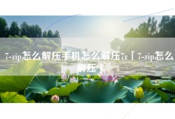 7-zip怎么解压手机怎么解压7z「7-zip怎么解压」