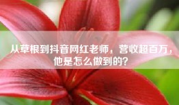 从草根到抖音网红老师，营收超百万，他是怎么做到的？