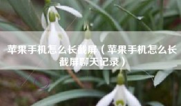 苹果手机怎么长截屏（苹果手机怎么长截屏聊天记录）