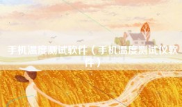 手机温度测试软件（手机温度测试仪软件）