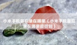 小米手机备忘录在哪里（小米手机备忘录在哪里能找到）