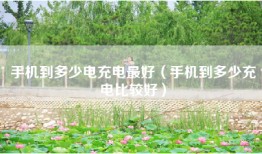 手机到多少电充电最好（手机到多少充电比较好）