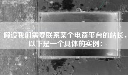 假设我们需要联系某个电商平台的站长，以下是一个具体的实例：
