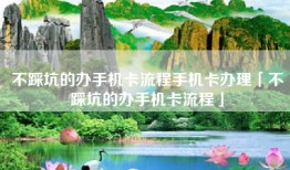 不踩坑的办手机卡流程手机卡办理「不踩坑的办手机卡流程」