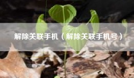 解除关联手机（解除关联手机号）