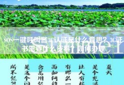 SOS一键呼叫器3C认证是什么意思？3C证书需要什么资料？如何办理