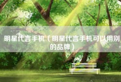 明星代言手机（明星代言手机可以用别的品牌）