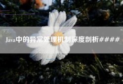 Java中的异常处理机制深度剖析####