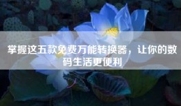 掌握这五款免费万能转换器，让你的数码生活更便利