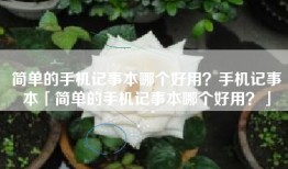 简单的手机记事本哪个好用？手机记事本「简单的手机记事本哪个好用？」